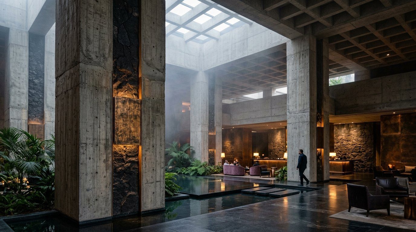 Brutalist Biophilic Oasis - Eco-Resort Ubud